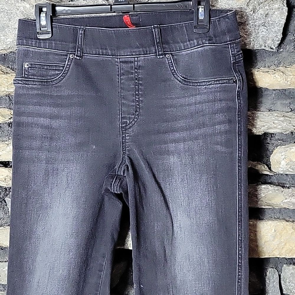 SPANX Black Denim Jeans Size Medium - Picture 3 of 10